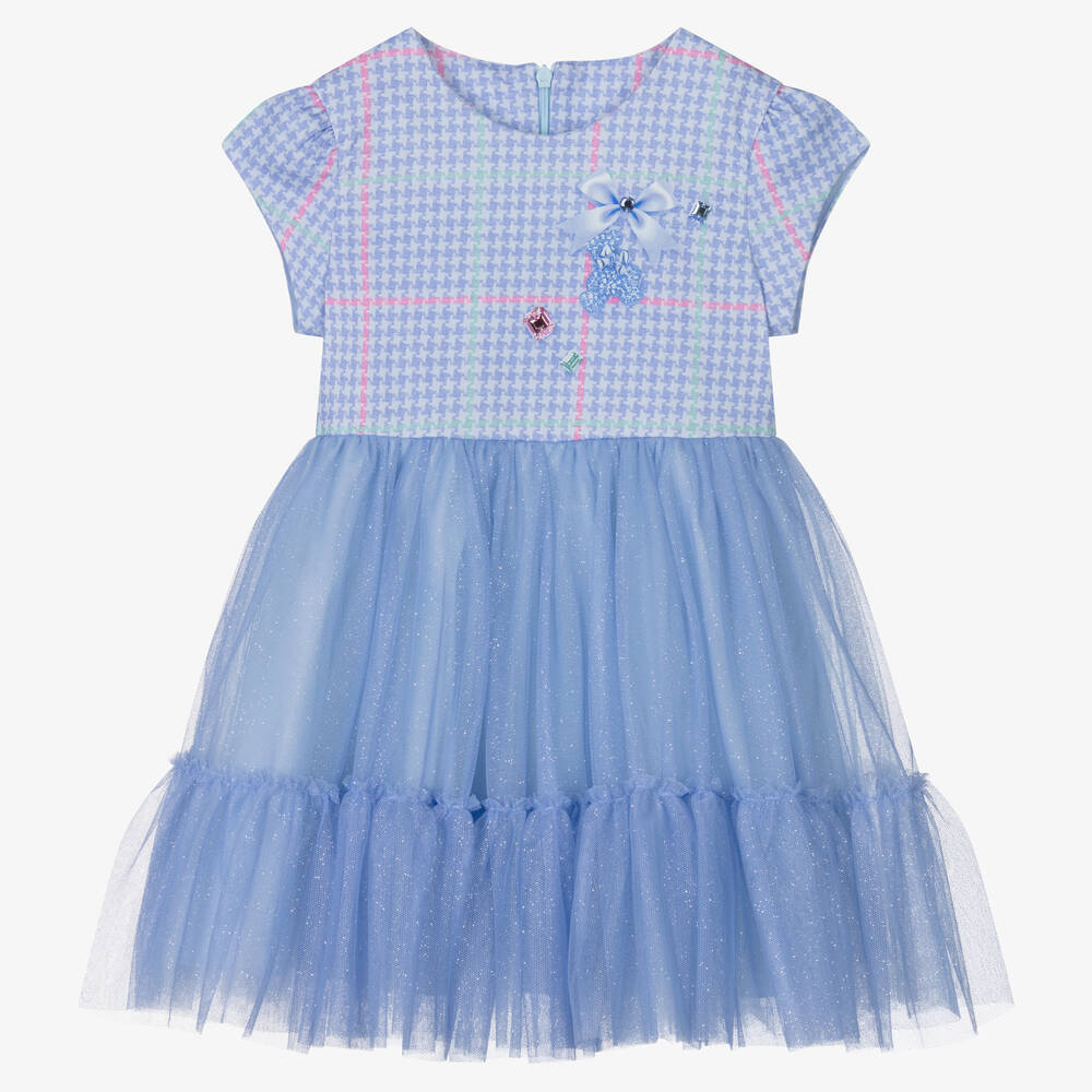 Lapin House-Girls Blue Sparkle Tulle Dress | Childrensalon Outlet
