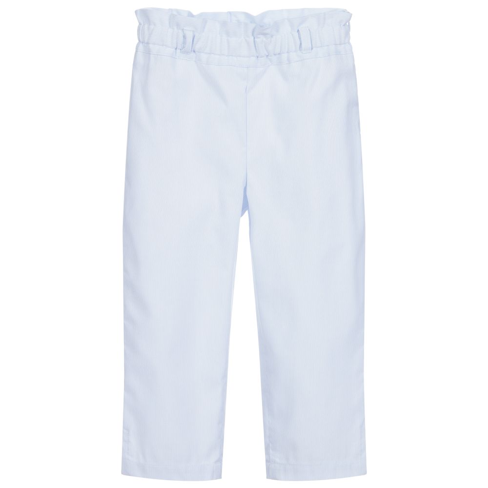 Lapin House-بنطلون تويل مقلم لون أزرق فاتح وأبيض للبنات | Childrensalon Outlet