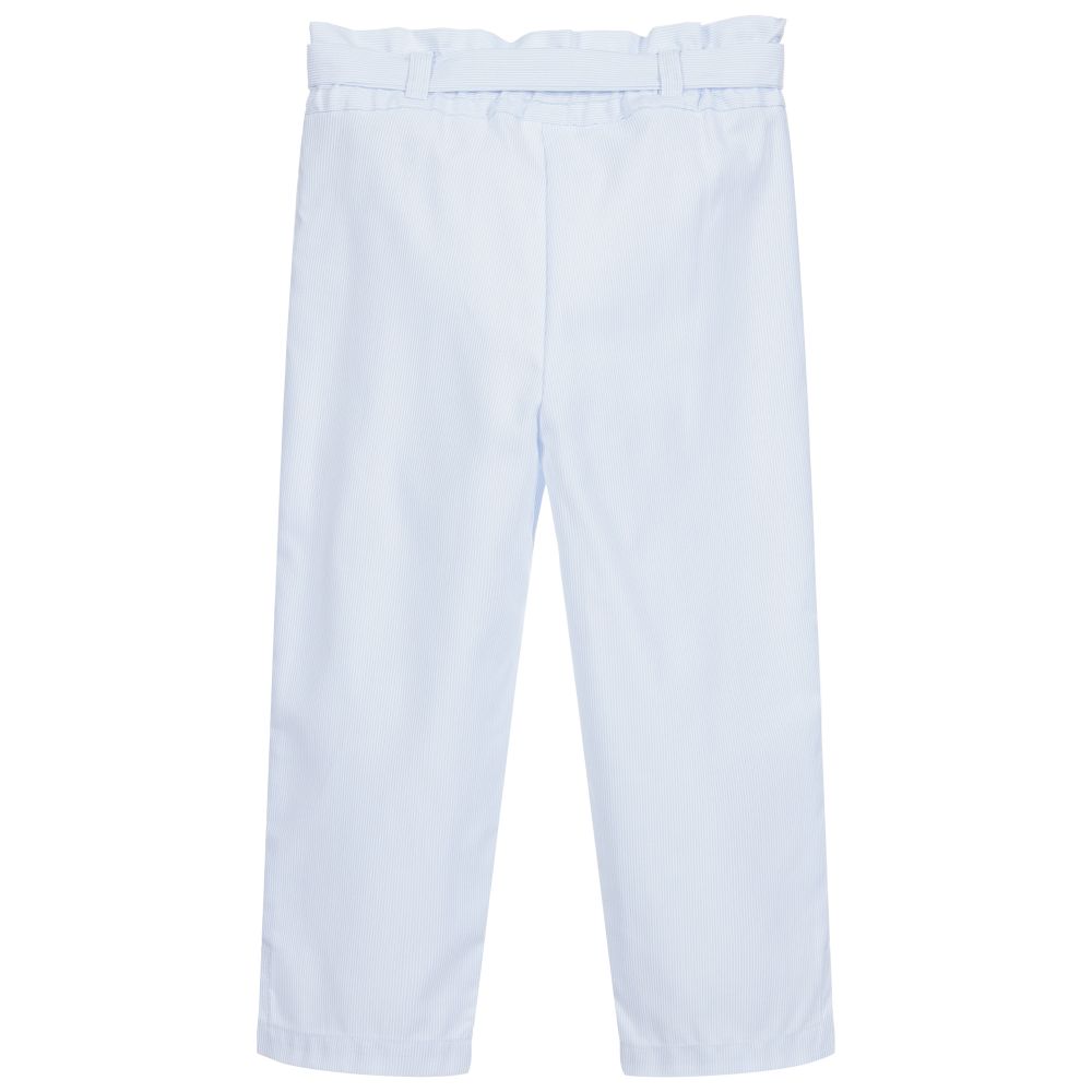 Lapin House-بنطلون تويل مقلم لون أزرق فاتح وأبيض للبنات | Childrensalon Outlet