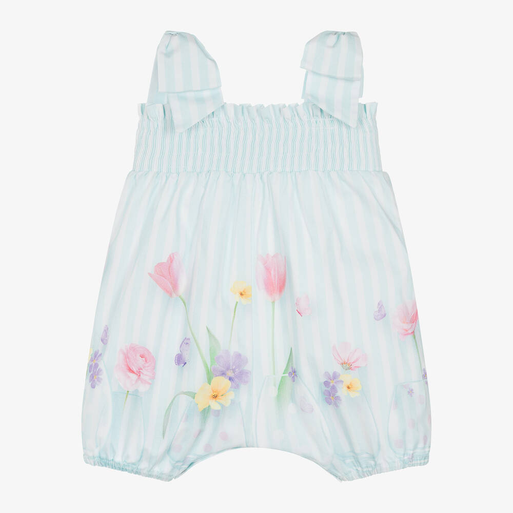 Lapin House-تبّان قطن بوبلين مقلم لون أزرق للمولودات | Childrensalon Outlet