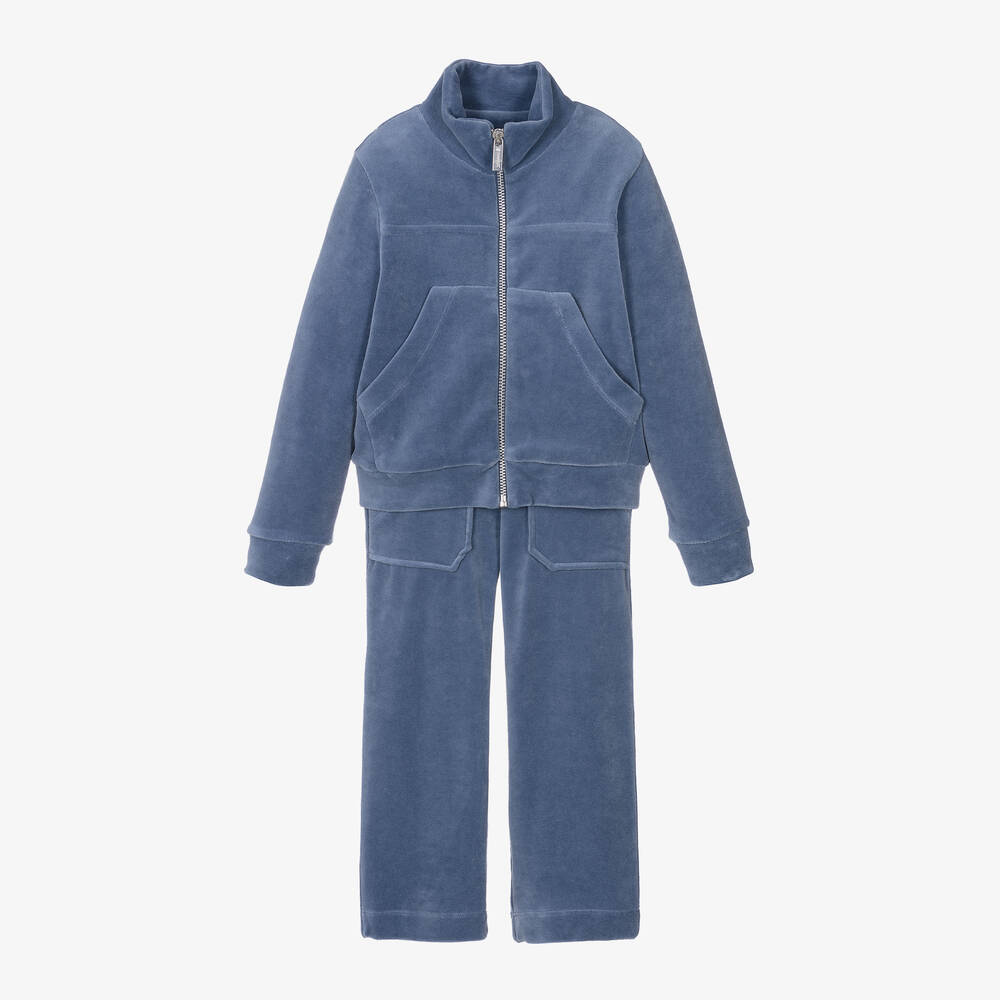 Lapin House - Blauer Velours-Trainingsanzug (M) | Childrensalon
