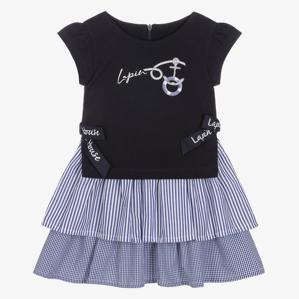 Lapin House - Maritimes Kleid in Blau & Weiß (M) | Childrensalon