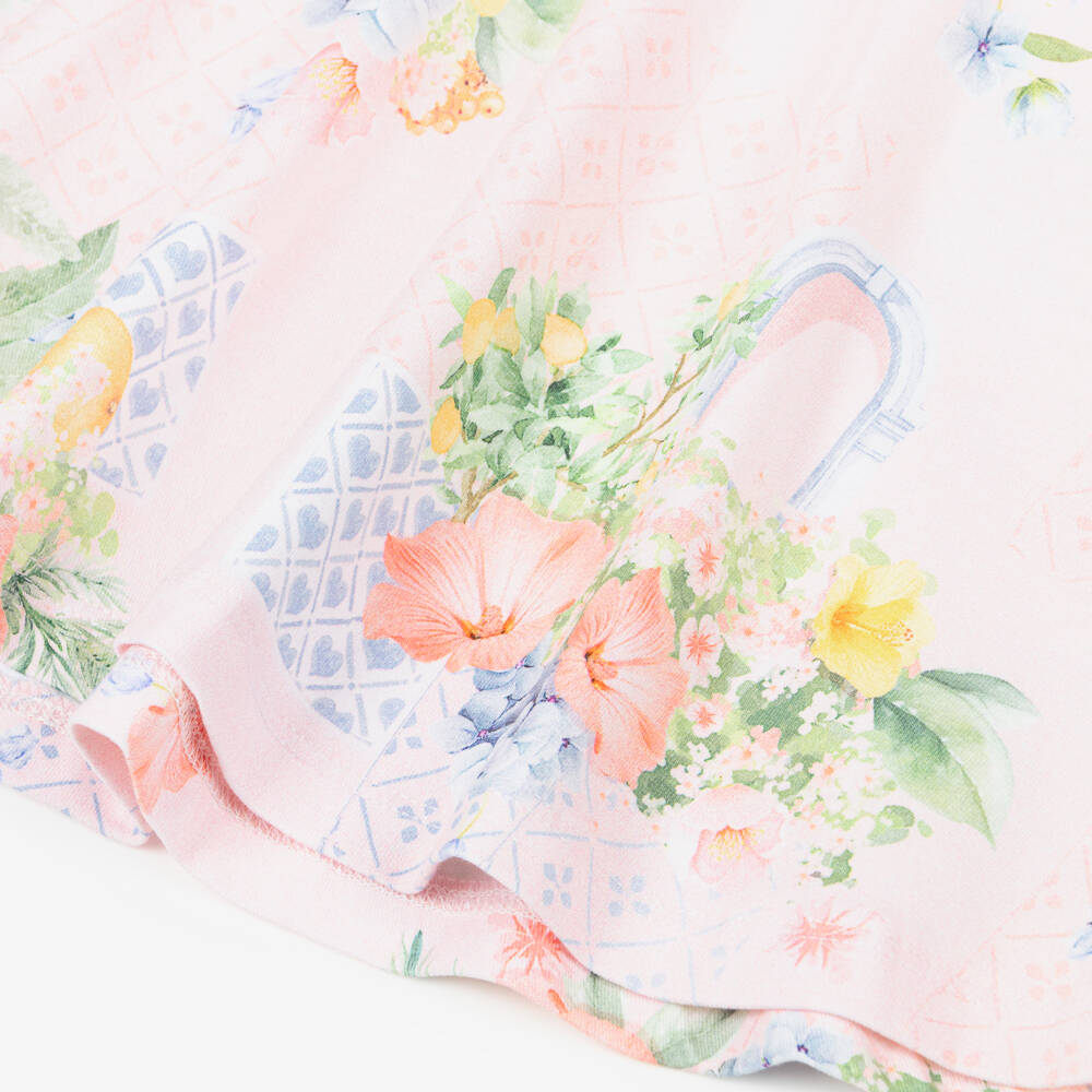 Lapin House-Girls Blush Floral Jersey Dress | Childrensalon Outlet