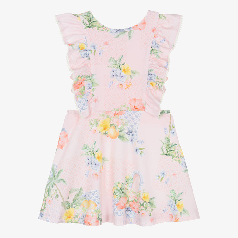 Lapin House-Girls Blush Floral Jersey Dress | Childrensalon Outlet