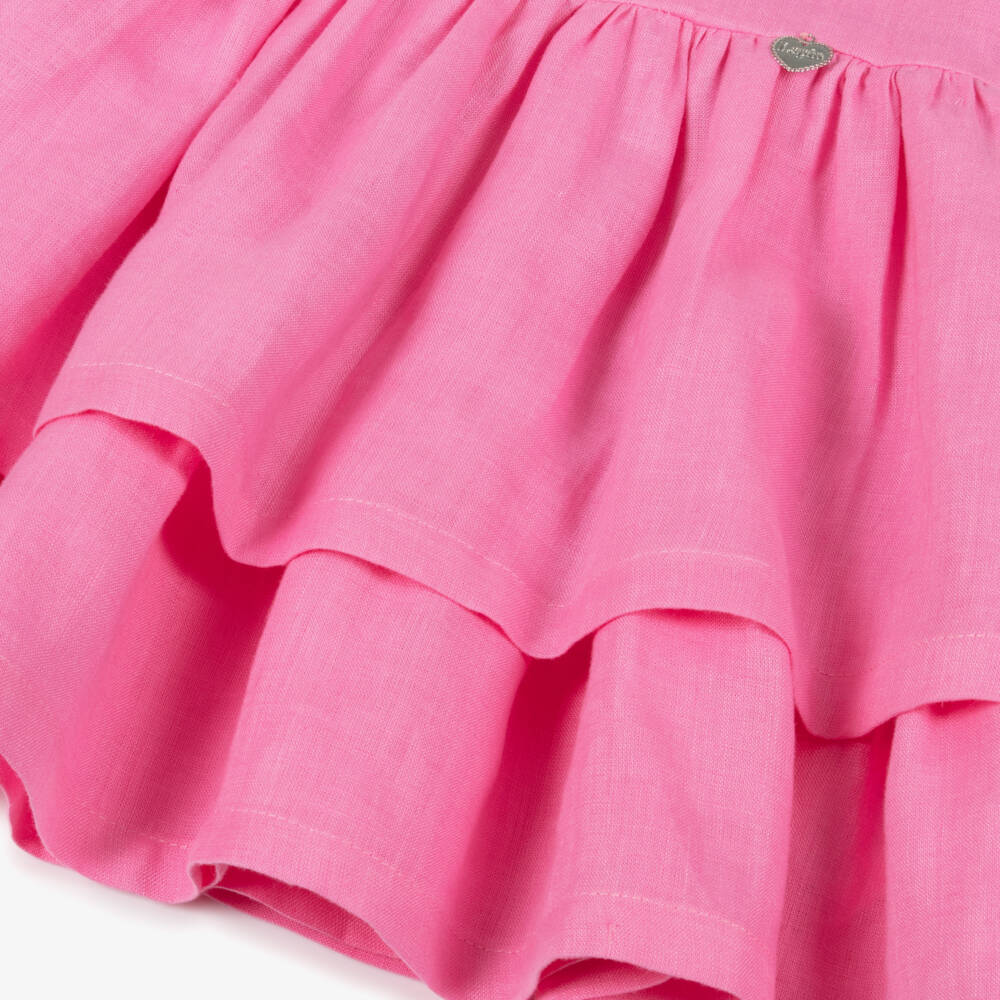 Lapin House-فستان صيفي من الكتان الوردي للبنات | Childrensalon Outlet