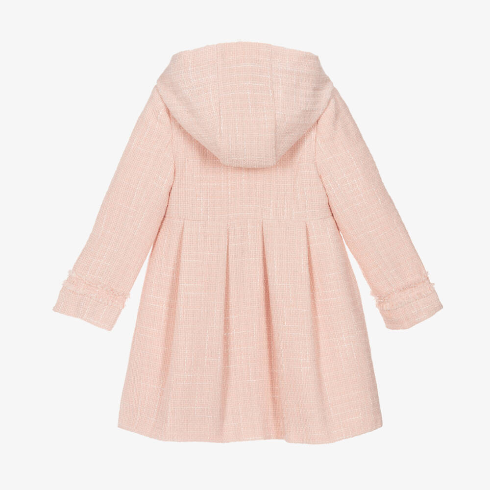 Lapin House-Girls Blush Tweed Overcoat | Childrensalon Outlet
