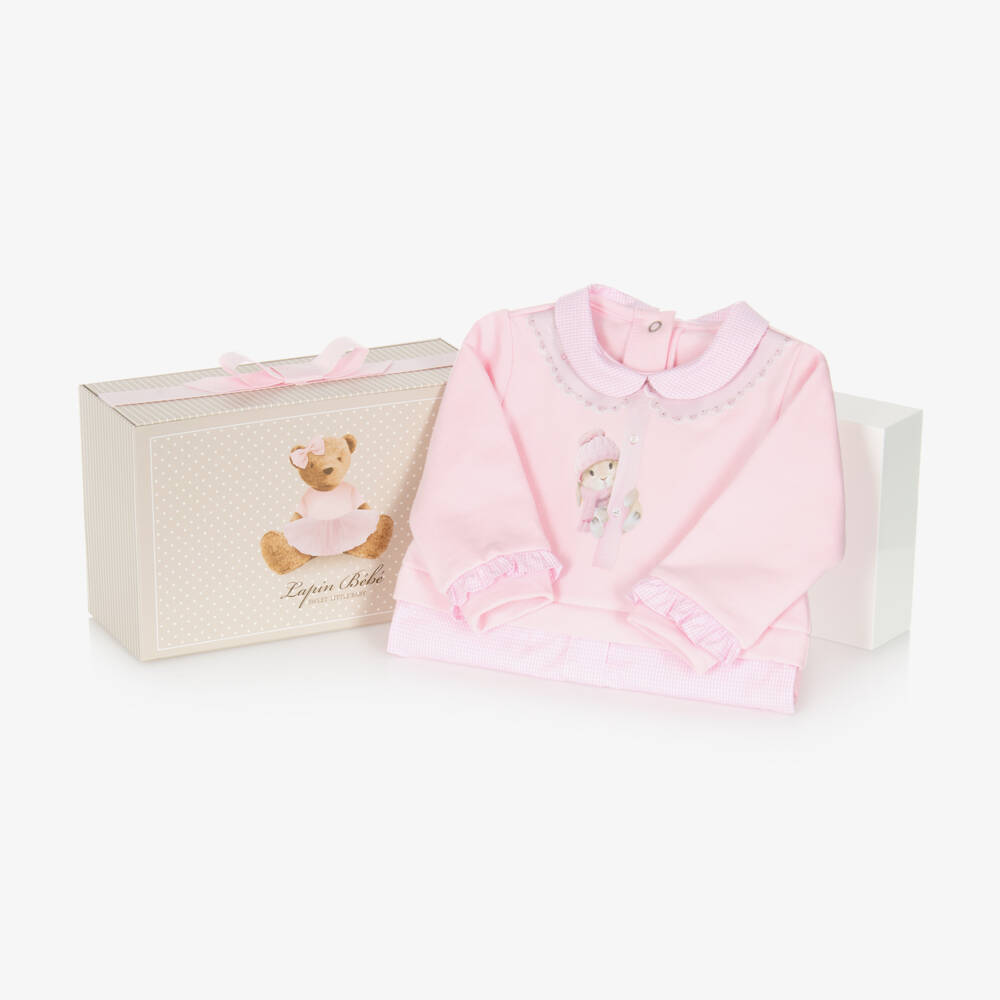 Lapin House-Girls Bunny Pattern Cotton Sleepsuit | Childrensalon Outlet