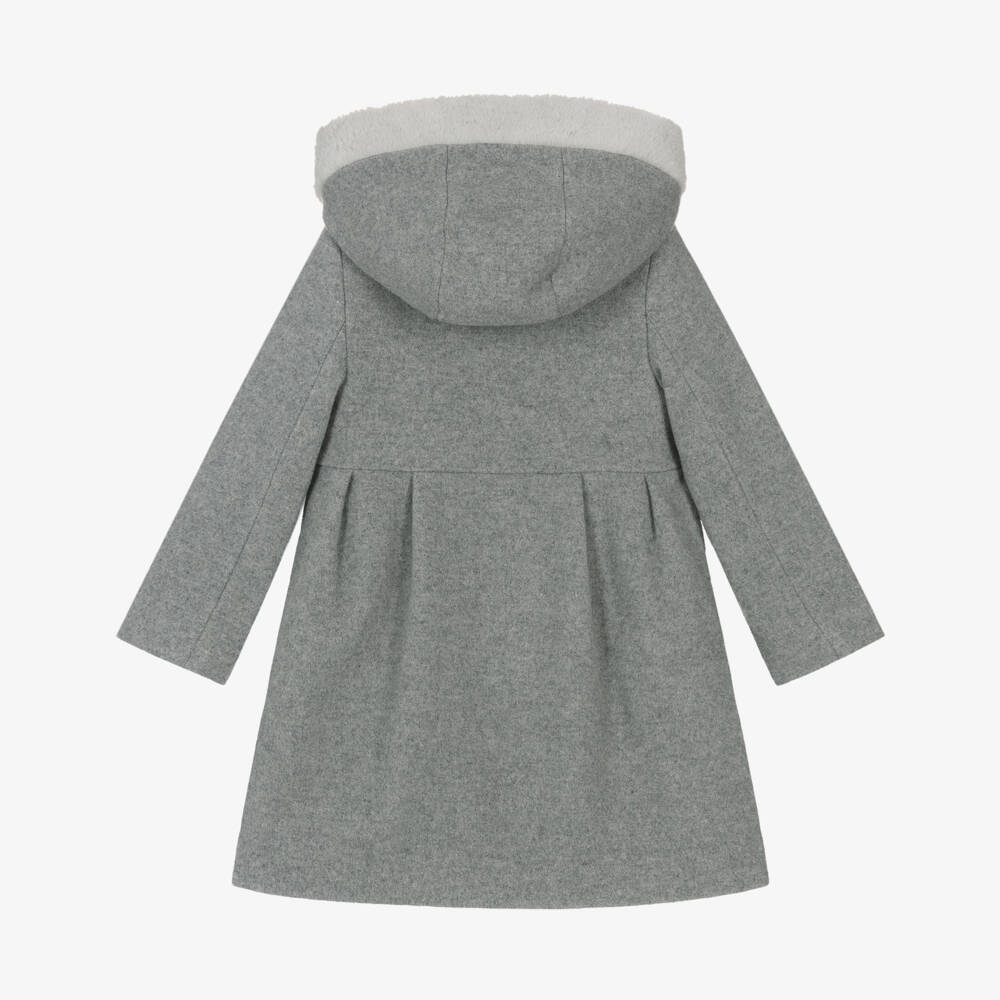 Lapin House-Girls Charcoal Wool-Style Coat | Childrensalon Outlet