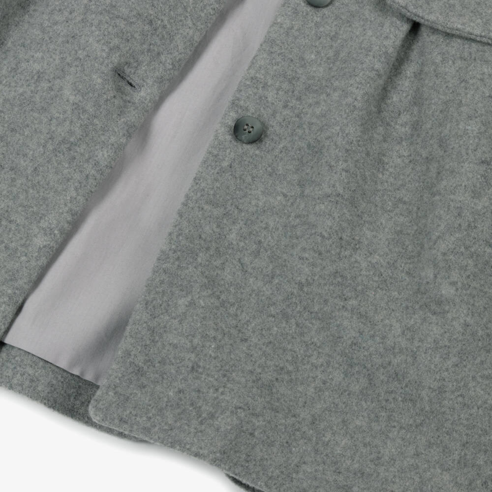 Lapin House-Girls Charcoal Wool-Style Coat | Childrensalon Outlet