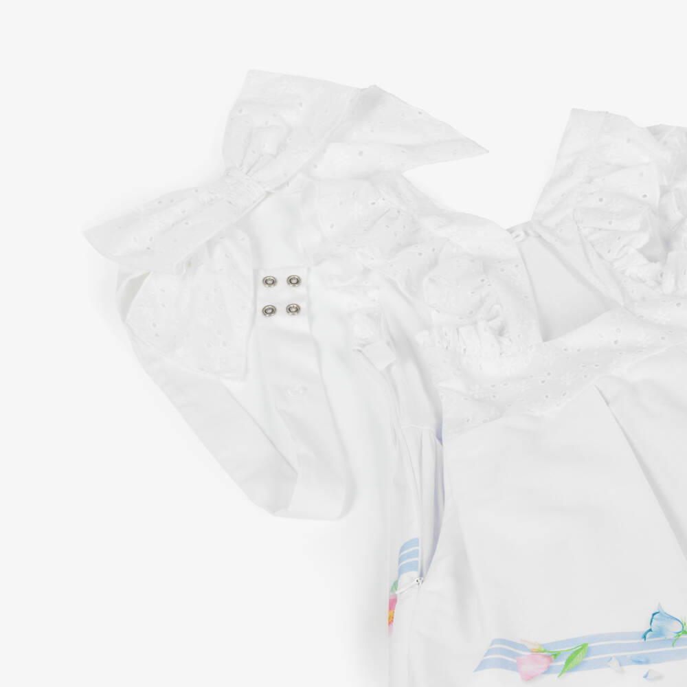 Lapin House-Girls Classic White Embroidered Dress | Childrensalon Outlet