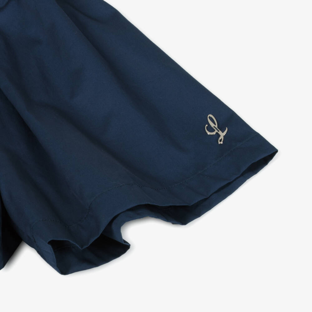 Lapin House-Girls Cotton Blue Frill Romper | Childrensalon Outlet