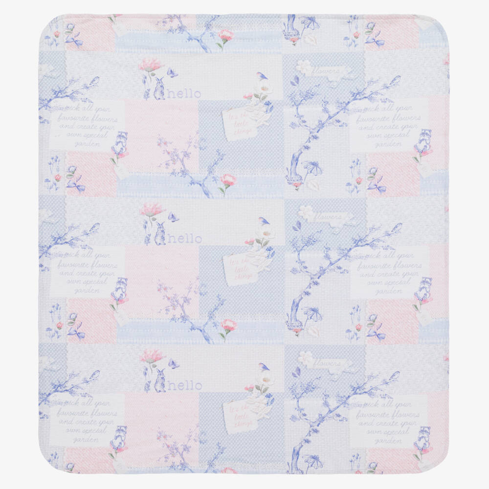 Lapin House-Girls Cotton Blue Pink Blanket | Childrensalon Outlet