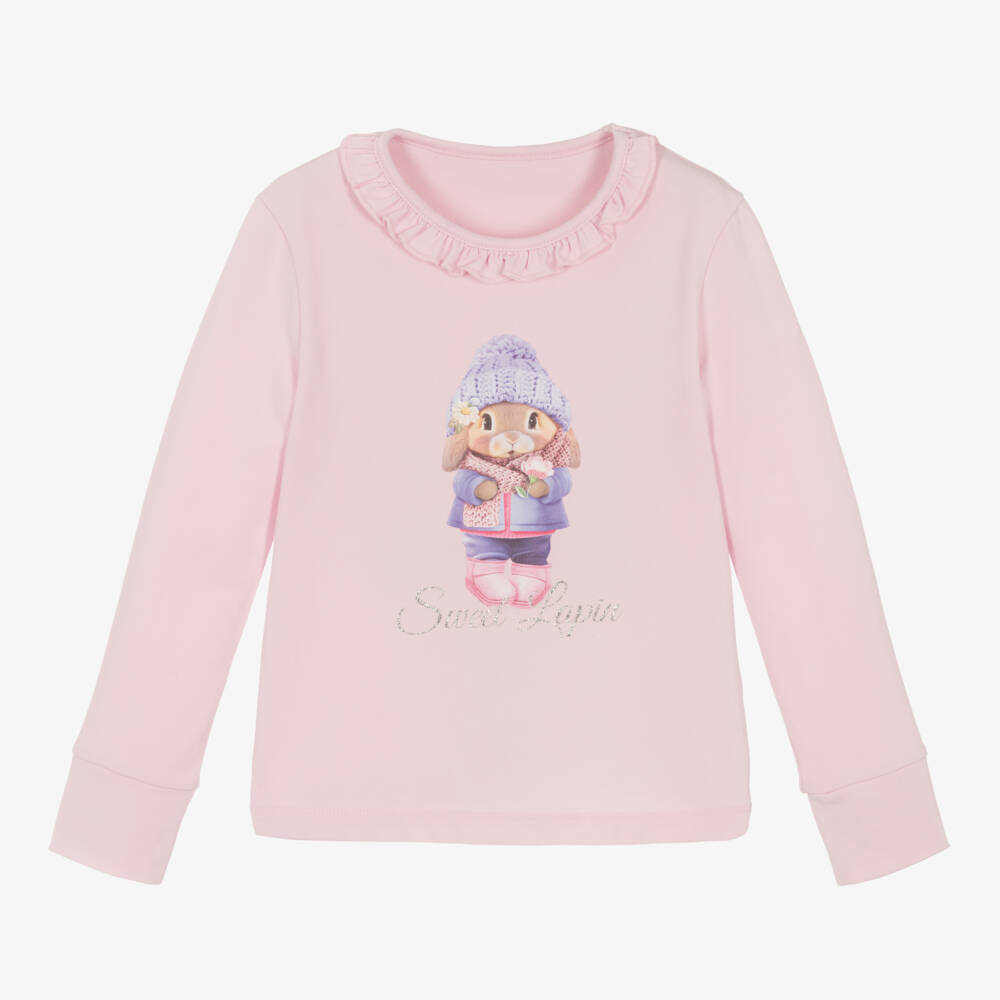 Lapin House-Girls Cotton Blush Bunny Tee | Childrensalon Outlet
