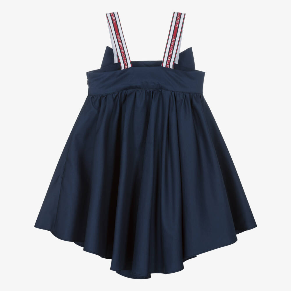 Lapin House-Girls Elegant Navy Bow Frock | Childrensalon Outlet