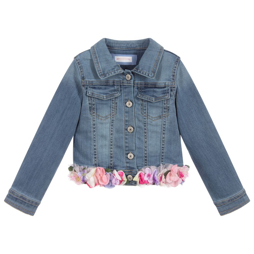 Denim floral jacket discount