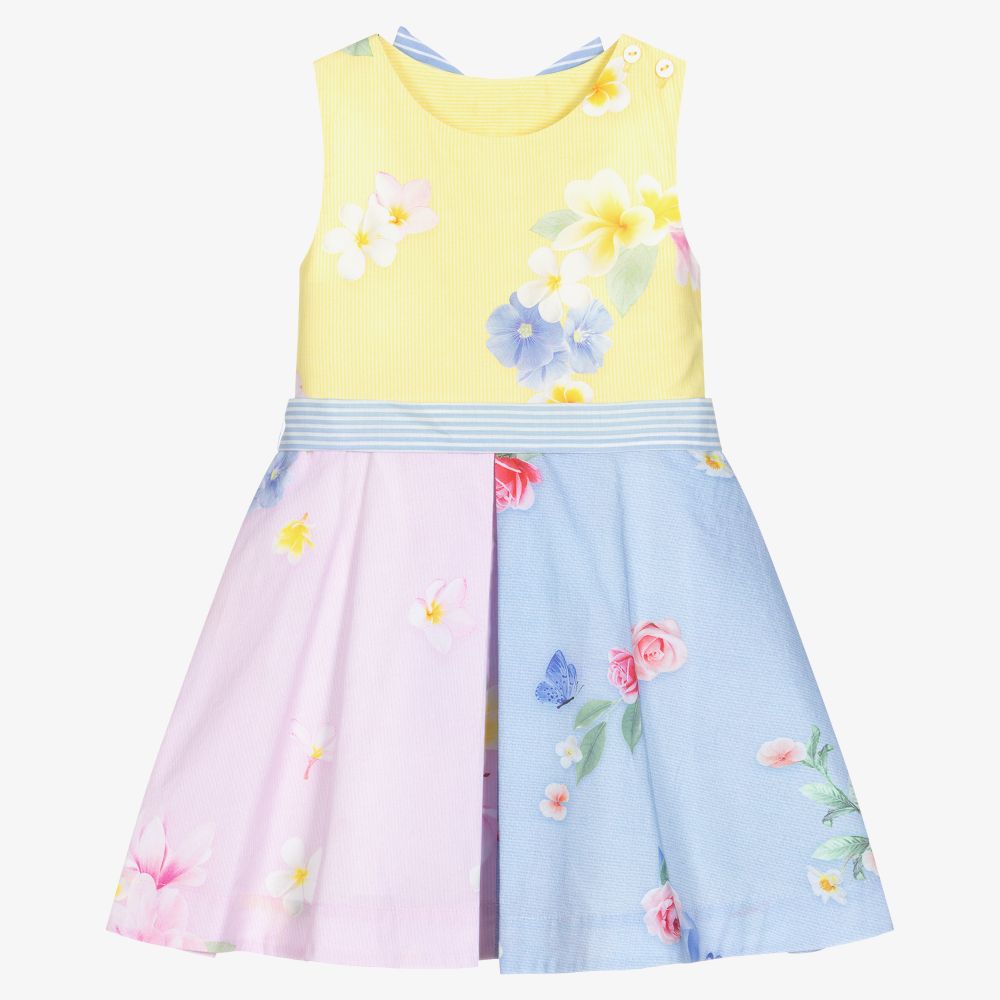 Lapin House - Хлопковое платье с цветами для девочек | Childrensalon