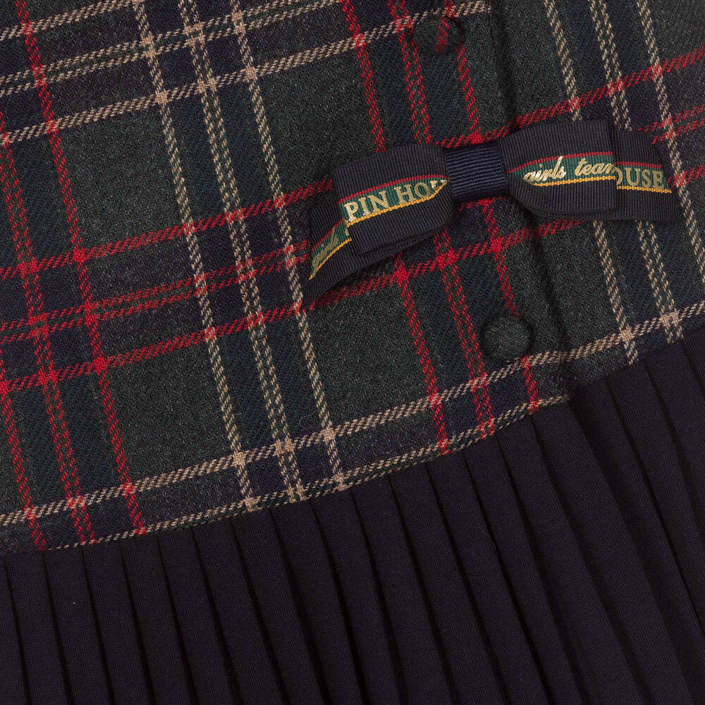 Lapin House-Girls Green & Blue Tartan Dress | Childrensalon Outlet