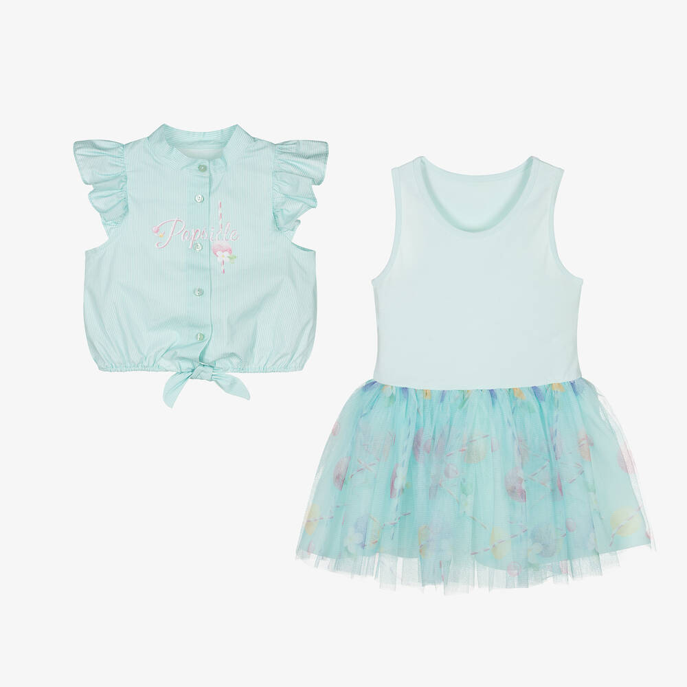 Lapin House-Girls Green Ice Cream Dress Set | Childrensalon Outlet