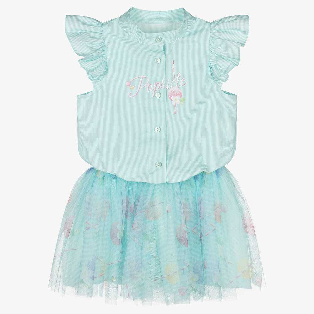 Lapin House-Зеленая блузка и платье с эскимо | Childrensalon Outlet