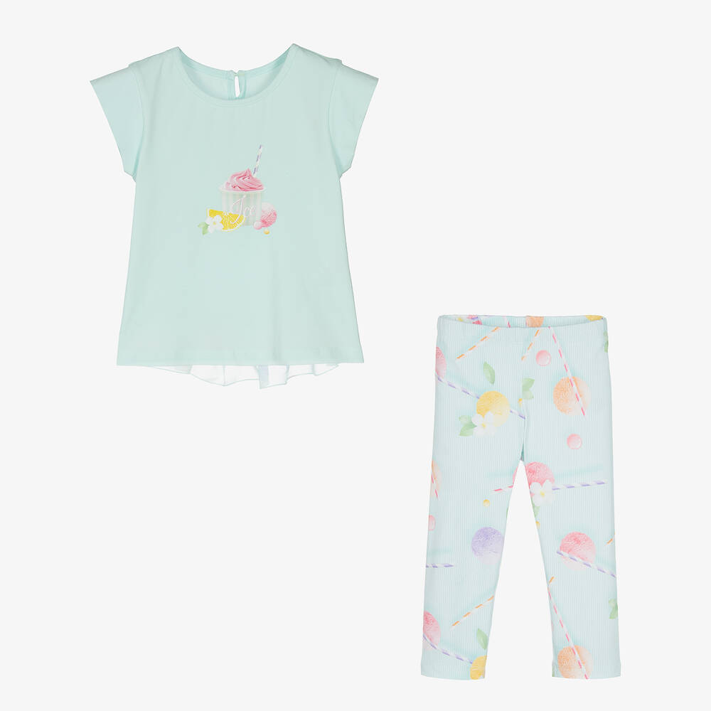 Lapin House-Girls Green Ice Cream Leggings Set | Childrensalon Outlet