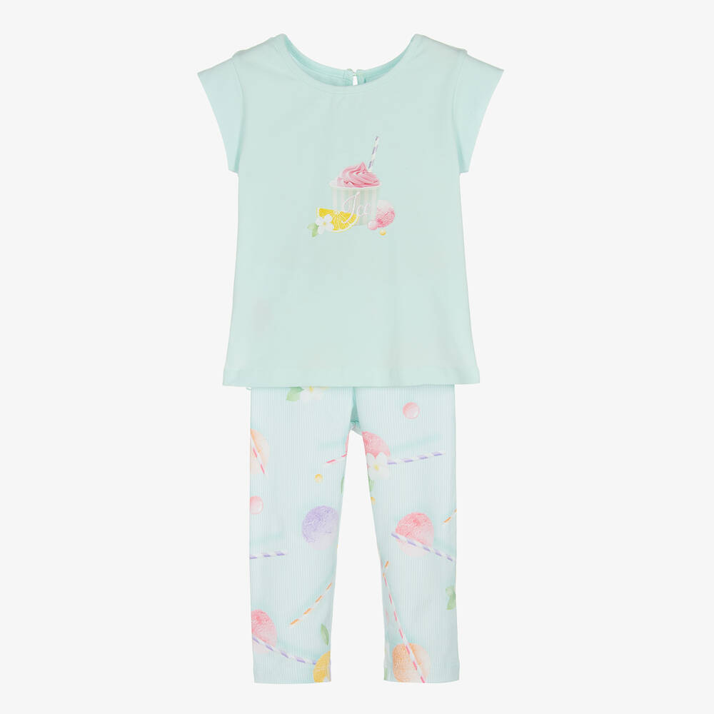 Lapin House - Grünes Eiscreme-Leggins-Set | Childrensalon