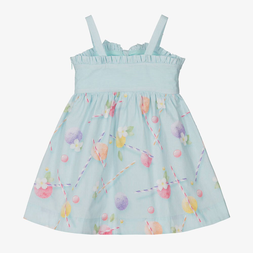 Lapin House-Girls Green Striped Ice Cream Dress | Childrensalon Outlet
