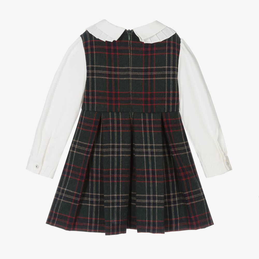 Lapin House-Girls Green Tartan Dress | Childrensalon Outlet