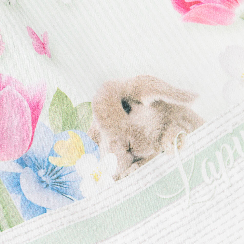 Lapin House-Girls Green Tulle & Striped Floral Dress | Childrensalon Outlet