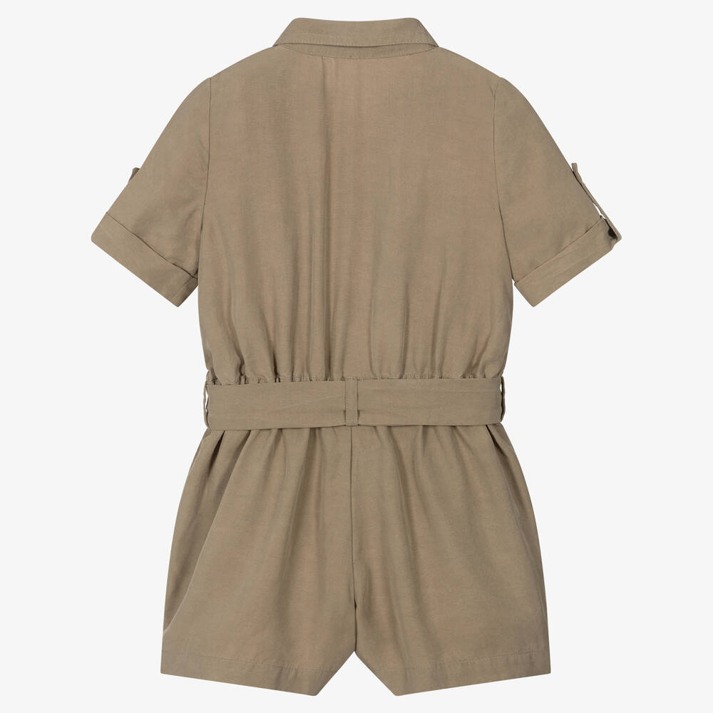 Lapin House-Girls Green Utility Style Playsuit | Childrensalon Outlet