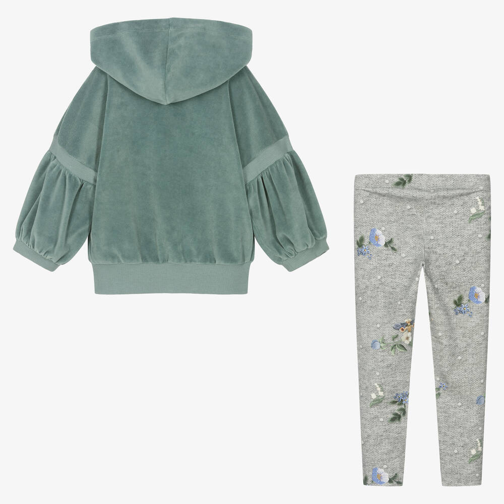 Lapin House-Girls Green Zip-Up Top & Leggings Set | Childrensalon Outlet