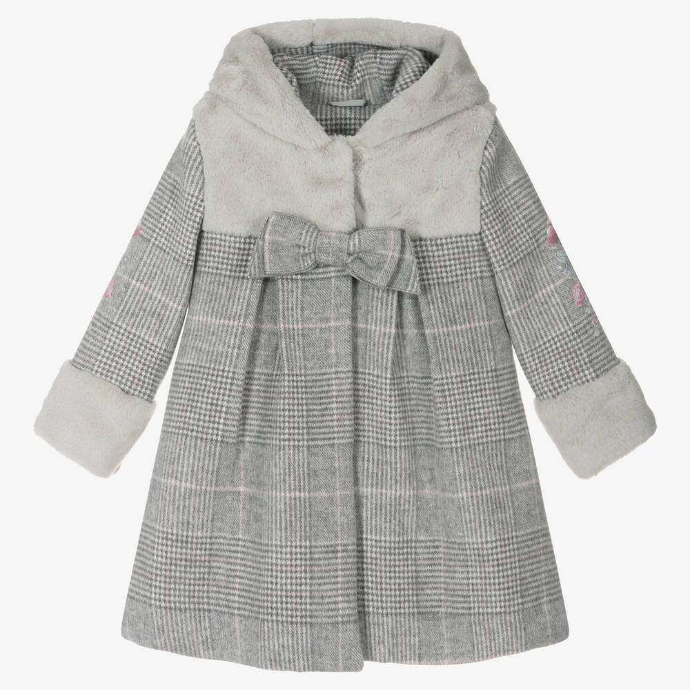 Lapin House-Серое пальто в клетку для девочек | Childrensalon Outlet