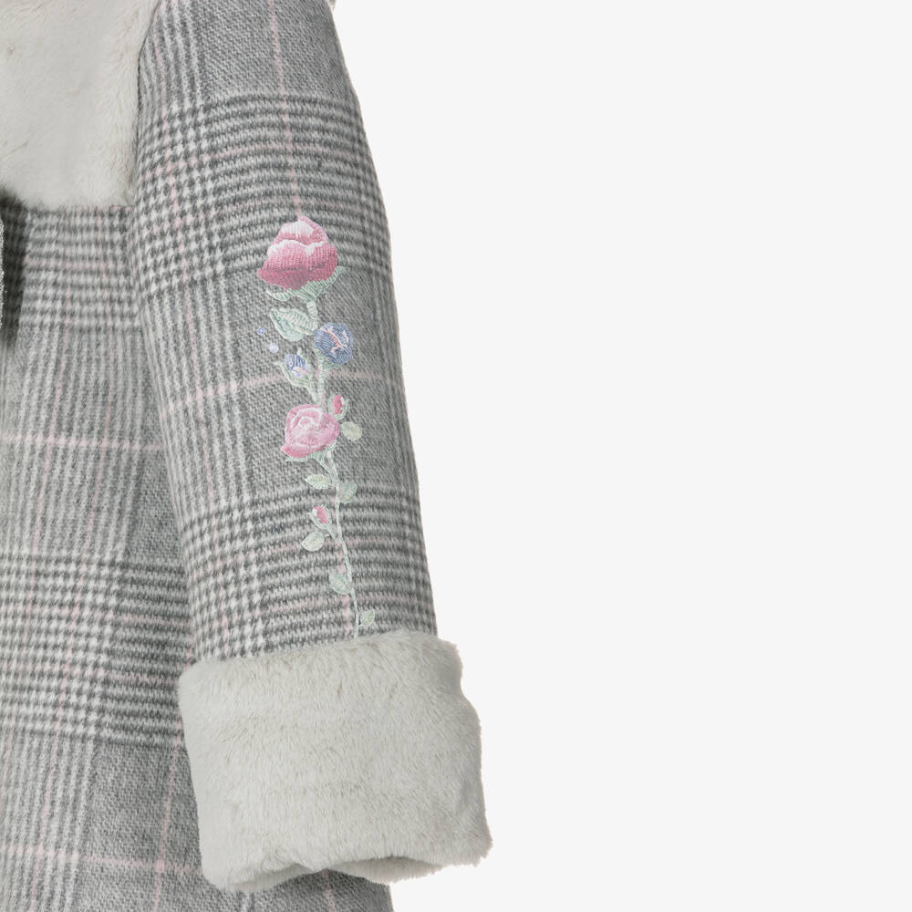 Lapin House-Серое пальто в клетку для девочек | Childrensalon Outlet