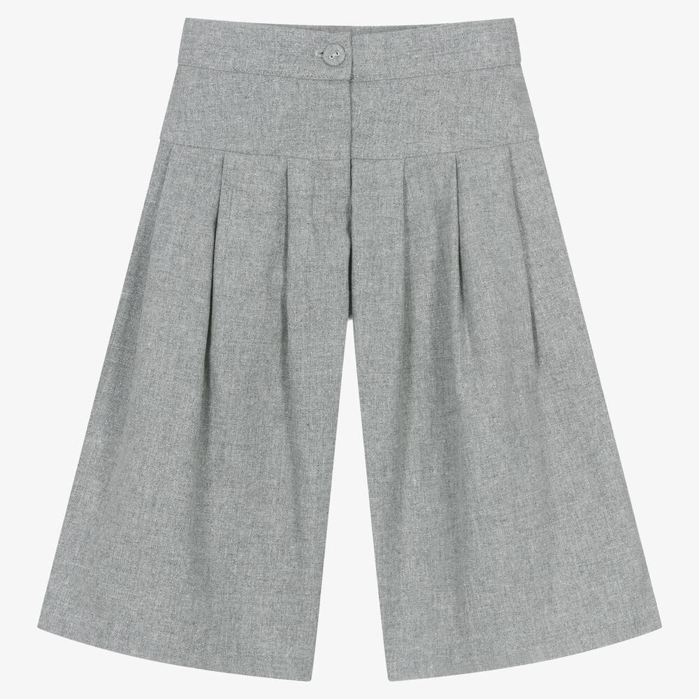 Lapin House - Girls Grey Cotton Culottes | Childrensalon