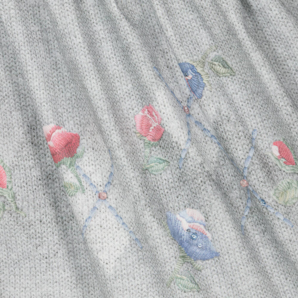 Lapin House-Girls Grey Cotton Knit Dress | Childrensalon Outlet