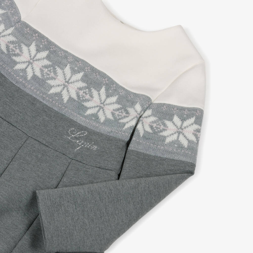 Lapin House-Girls Grey Fair Isle Jersey Dress | Childrensalon Outlet