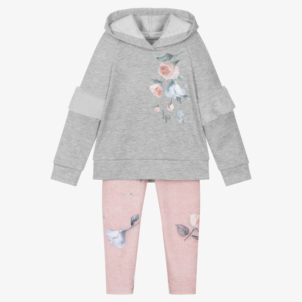 Lapin House - Girls Grey & Pink Leggings Set | Childrensalon