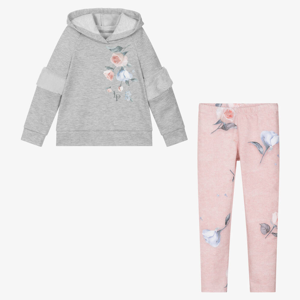 Lapin House-Girls Grey & Pink Leggings Set | Childrensalon Outlet