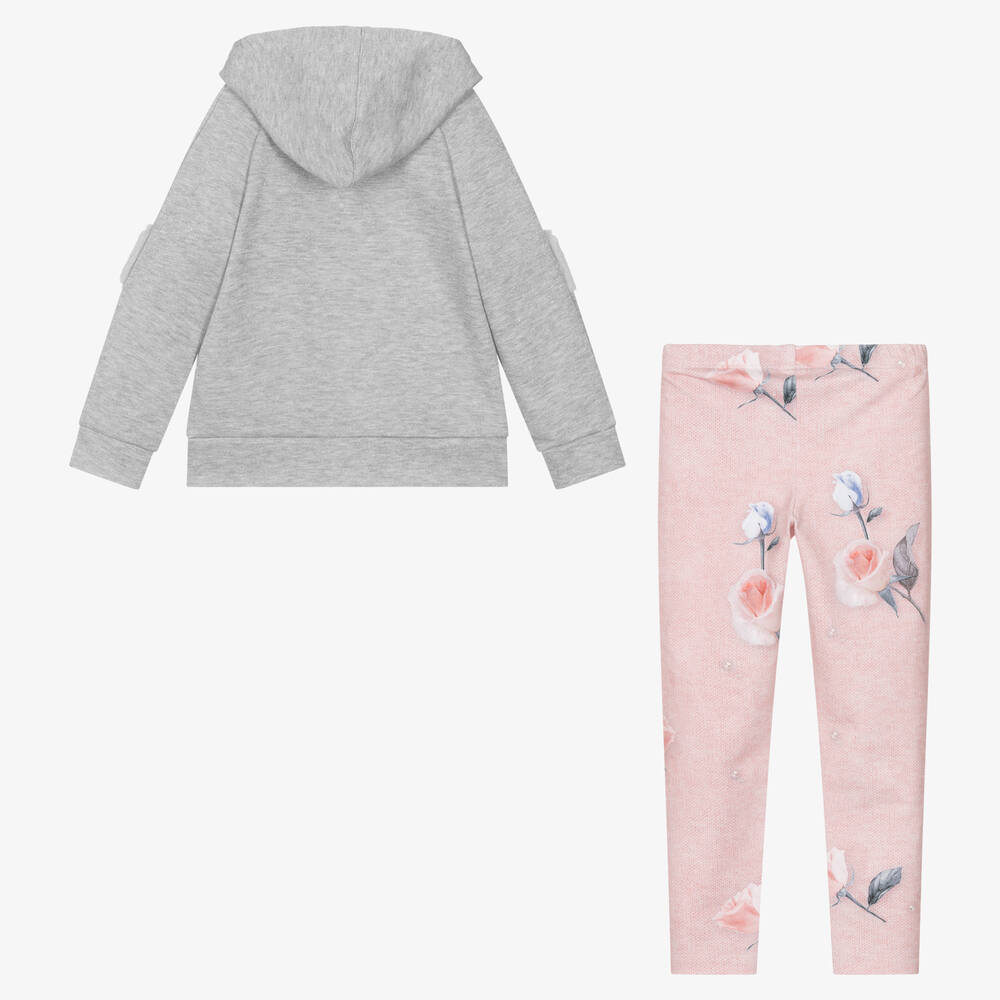 Lapin House-Girls Grey & Pink Leggings Set | Childrensalon Outlet