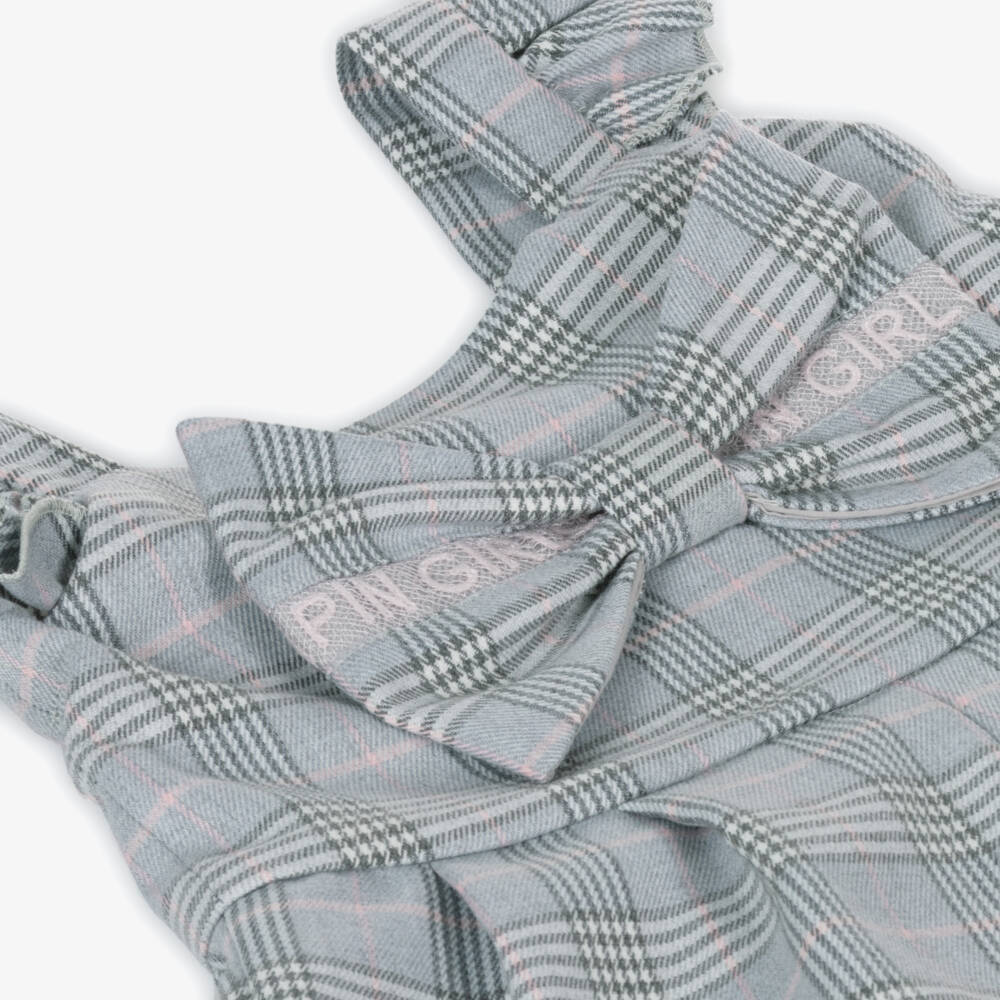 Lapin House-Girls Grey Plaid Bow Outfit | Childrensalon Outlet