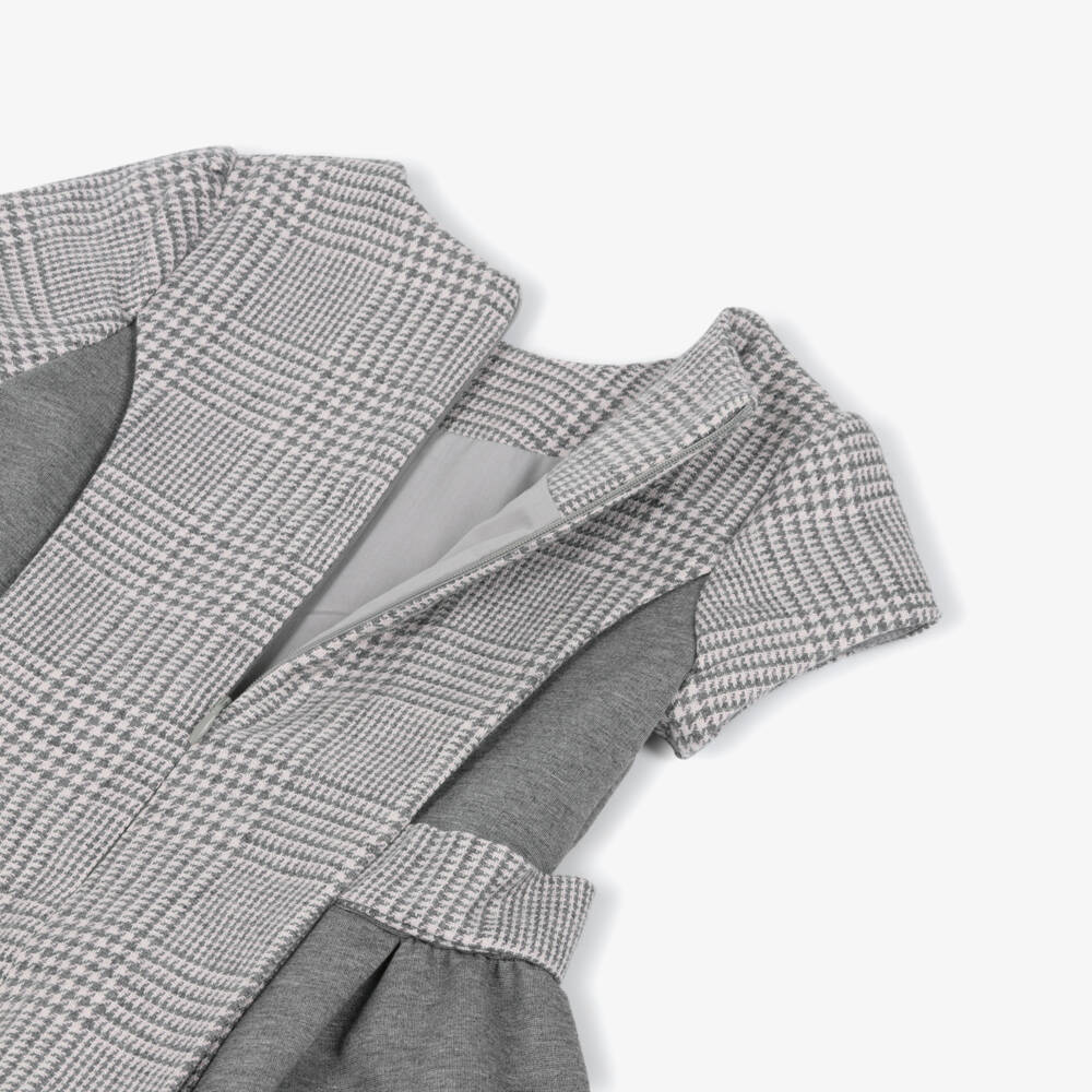 Lapin House-Girls Grey Plaid Dress | Childrensalon Outlet
