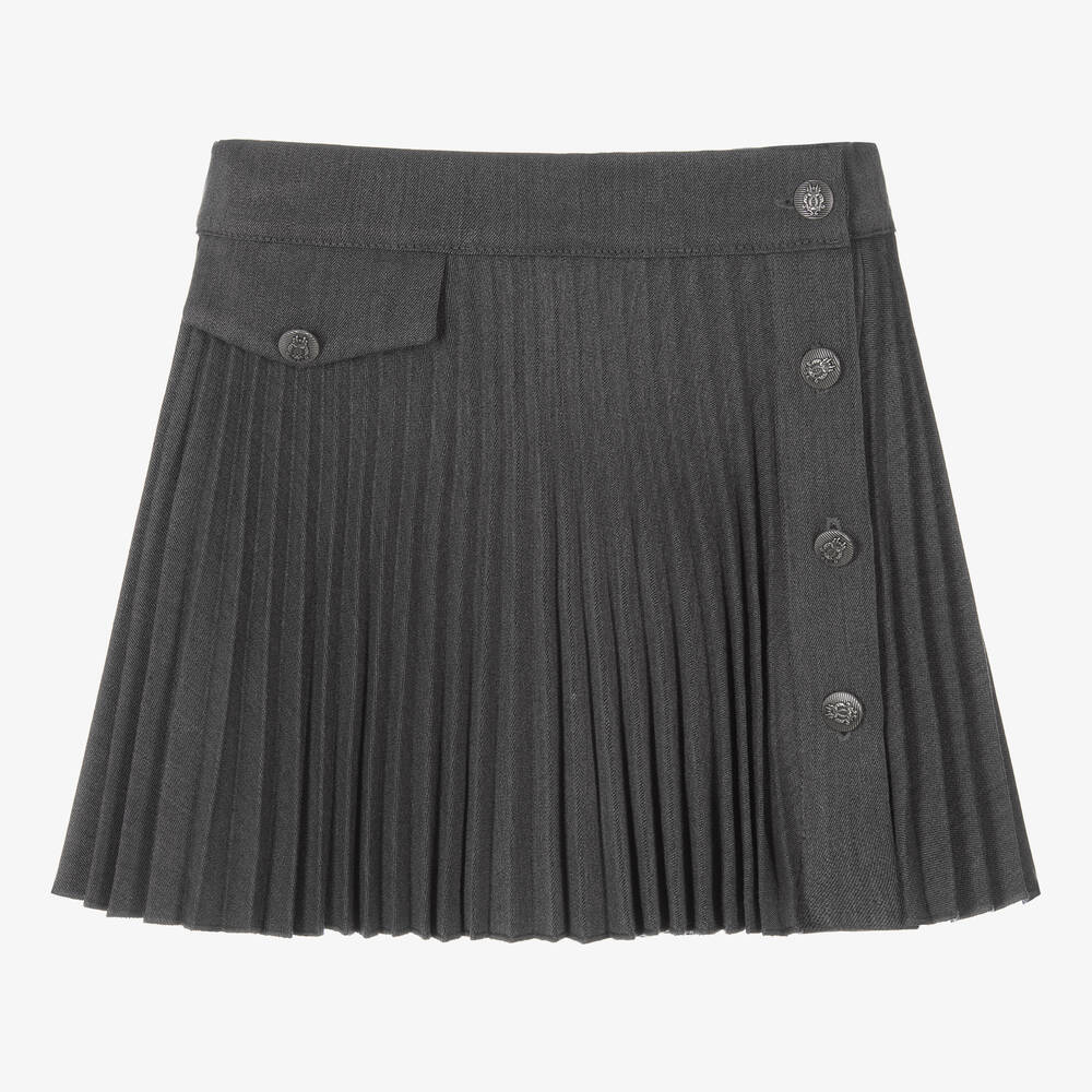 Lapin House - Girls Grey Pleated Skirt | Childrensalon