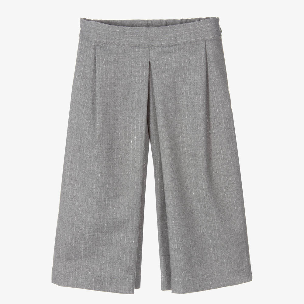 Lapin House - Girls Grey Stripe Culottes | Childrensalon