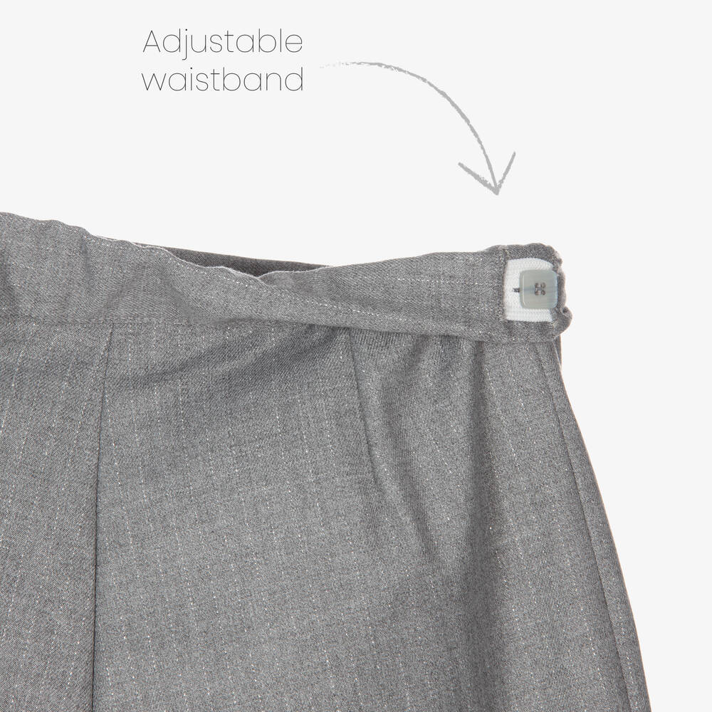 Lapin House-Girls Grey Stripe Culottes | Childrensalon Outlet