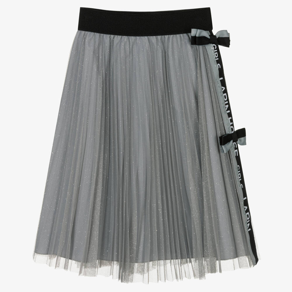 Lapin House - Girls Grey Tulle Pleated Skirt | Childrensalon