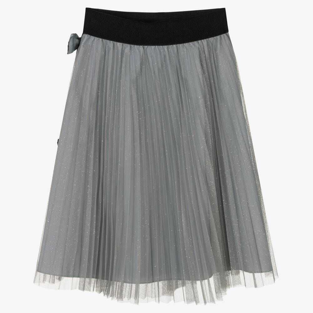 Pleated grey outlet tulle skirt