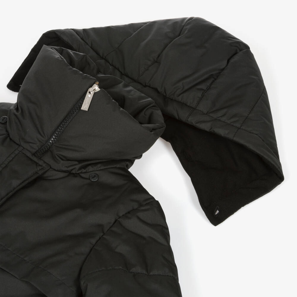 لابين هاوس-معطف بافر بهودي لون أسود للبنات | Childrensalon Outlet