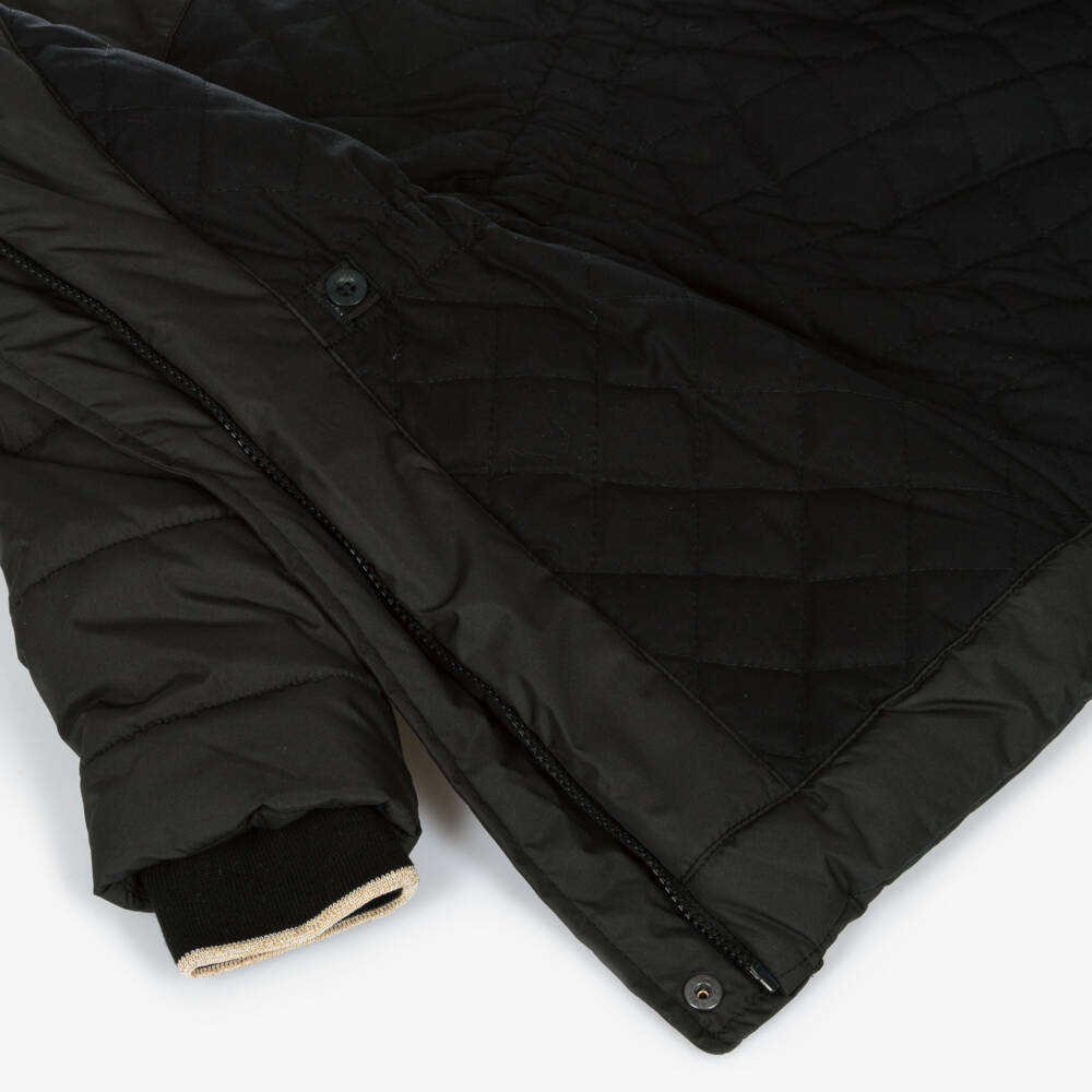 لابين هاوس-معطف بافر بهودي لون أسود للبنات | Childrensalon Outlet