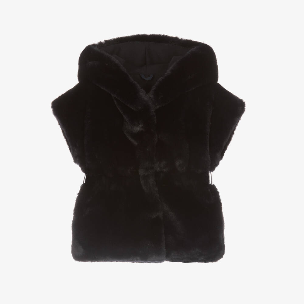 Lapin House-Girls Hooded Faux Fur Vest | Childrensalon Outlet