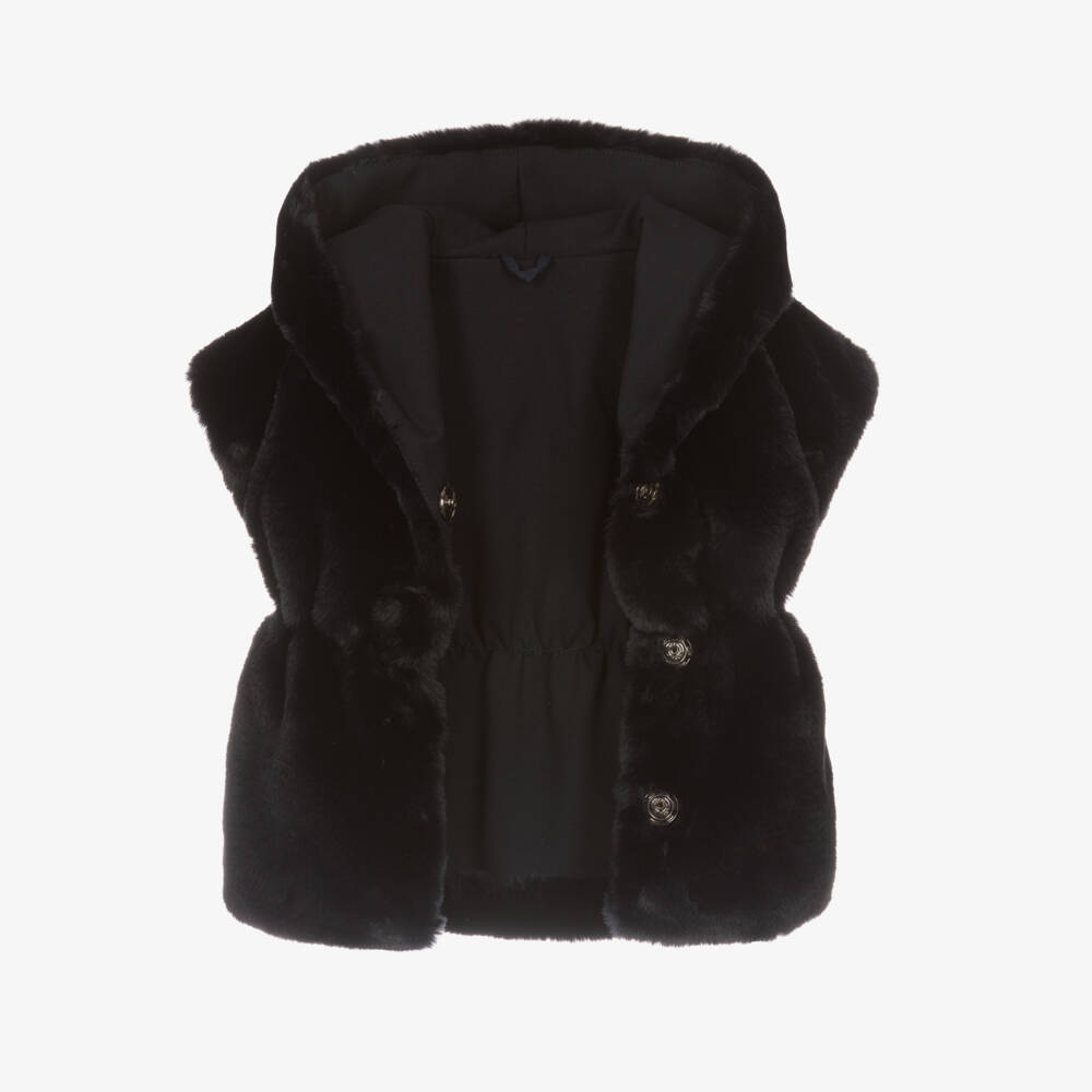 Lapin House-Girls Hooded Faux Fur Vest | Childrensalon Outlet