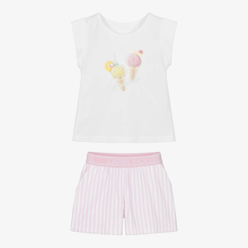 Lapin House-Girls Ice Cream Print Short Ensemble | Childrensalon Outlet